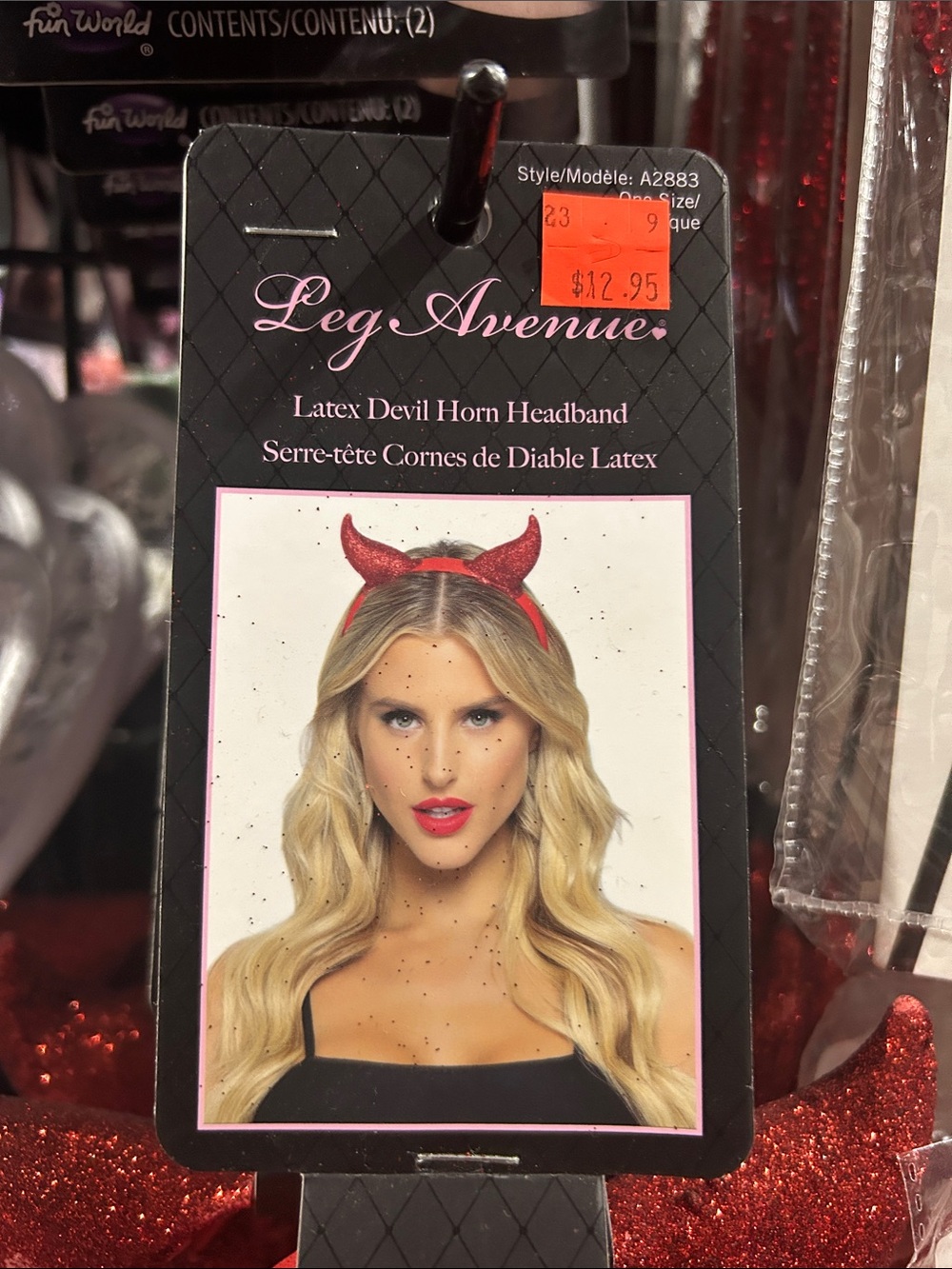 Leg Avenue Red Latex Devil Horn Headband